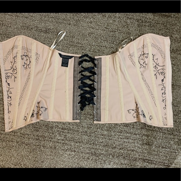 C R Premium Bustier corset lace up Sexy Burlesque lingerie style small medium - Picture 9 of 14